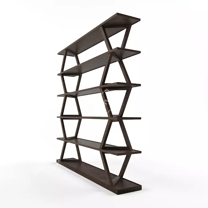 Modern Minimalist Cut Shelf 3D model image 3