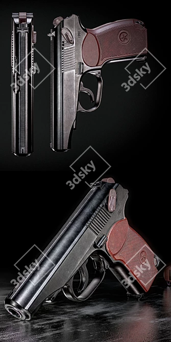 Russian PM GameModel Pistol 3D model image 2