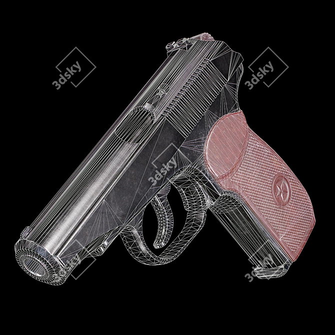 Russian PM GameModel Pistol 3D model image 3