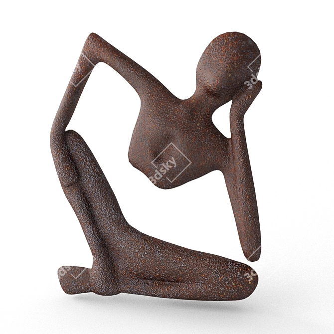 Rusty Metal Sculpture: Exquisitely Aged Art 3D model image 1