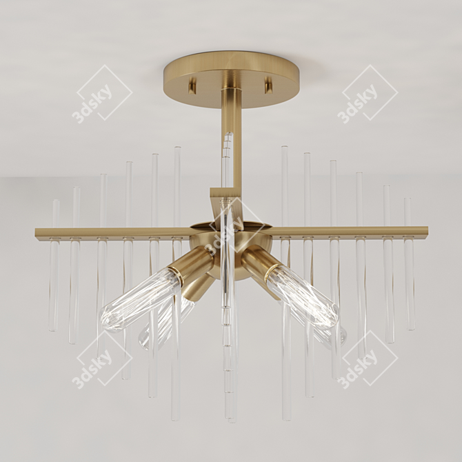 Reeve 4-Light Semi-Flush Ceiling Fixture 3D model image 1