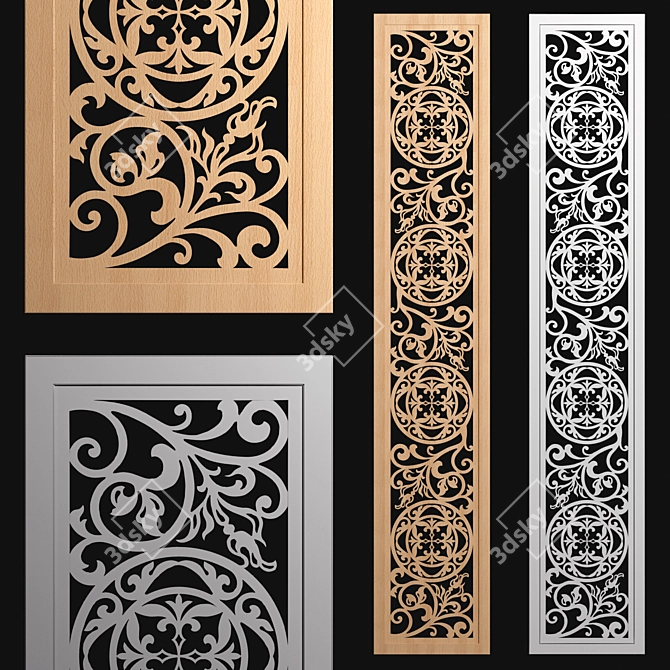 Elegant CNC-Crafted Decor Panel 3D model image 1