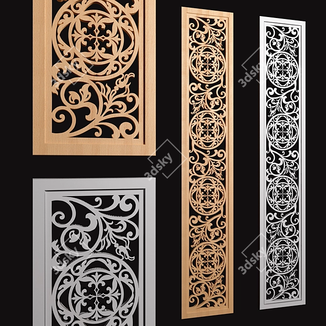 Elegant CNC-Crafted Decor Panel 3D model image 2