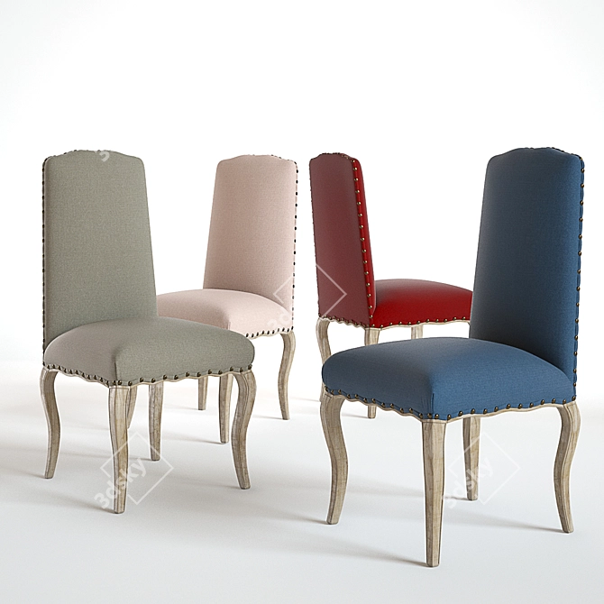 Elegant Calais Dining Chairs 3D model image 3