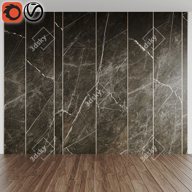 Savage Dark: Bold Ceramic Wall Tiles 3D model image 1