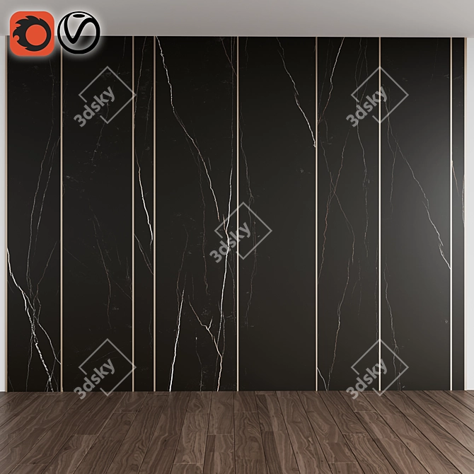 NYLO BLACK: Stylish Large-Format Wall Tiles 3D model image 1