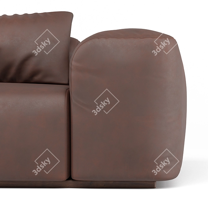 Title: Sleek Leather Accent Chair 3D model image 2
