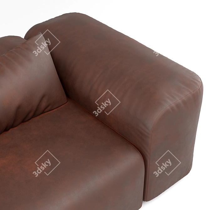 Title: Sleek Leather Accent Chair 3D model image 3