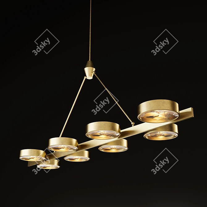 Elegant Montesquieu Linear Chandelier 3D model image 1