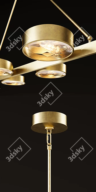 Elegant Montesquieu Linear Chandelier 3D model image 2