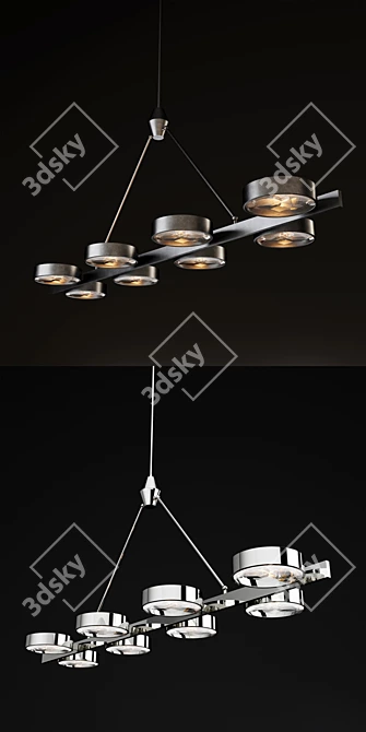 Elegant Montesquieu Linear Chandelier 3D model image 3