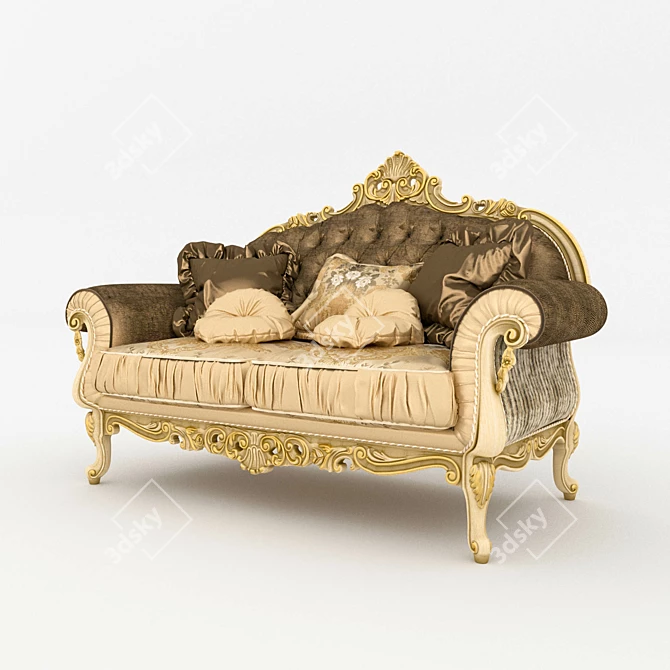 Opera Double Sofa: Italian Craftsmanship 3D model image 1