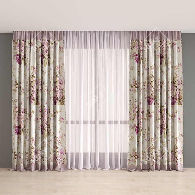 Elegant Togas Rosella Curtains 3D model image 3