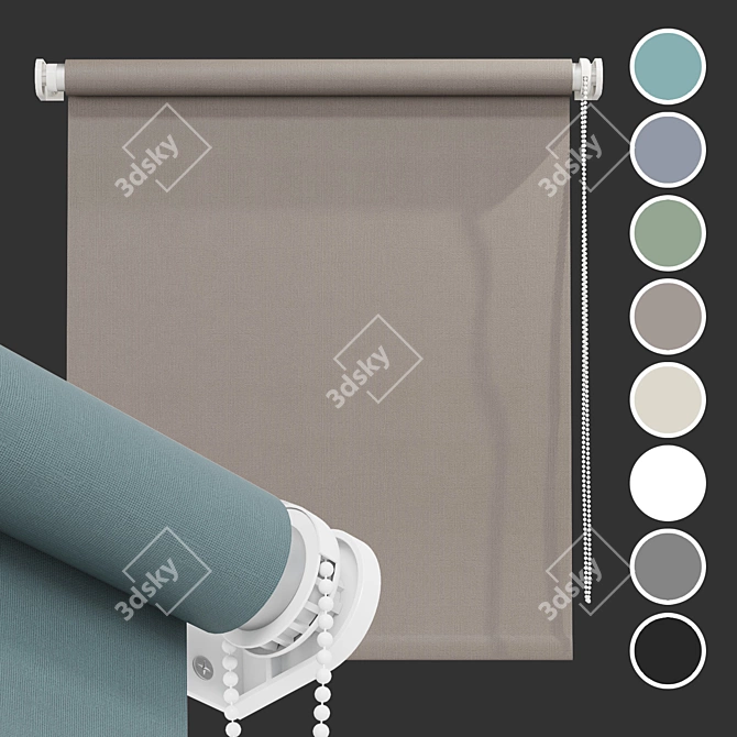 Versatile Roller Blind: 8 Stunning Colors 3D model image 1