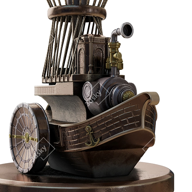 Steampunk Balloon Sculpture 3D model image 2