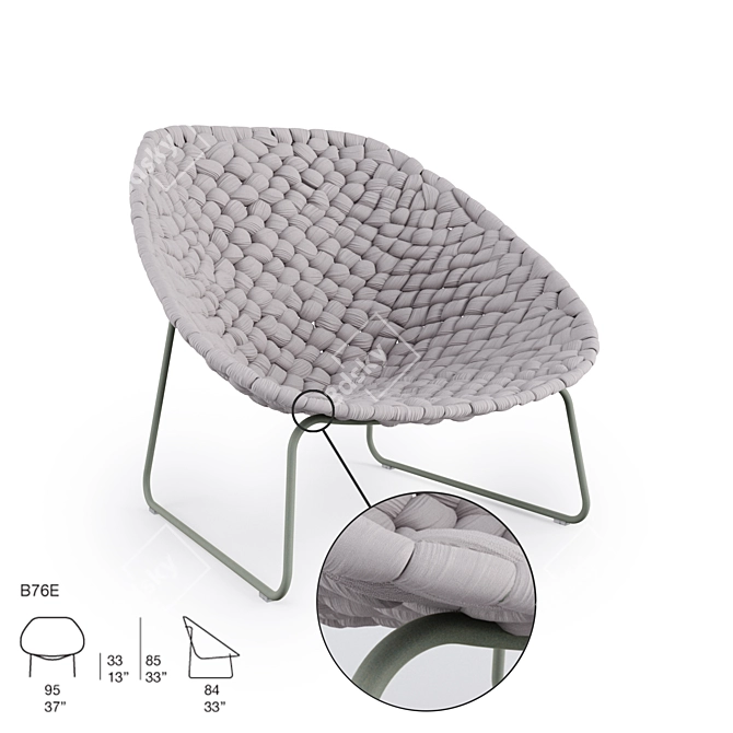 Elegant Outdoor Seating: Paola Lenti Shito 3D model image 1