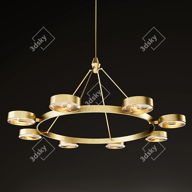 Elegant Montesquieu Round Chandelier 3D model image 1