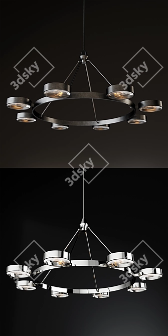 Elegant Montesquieu Round Chandelier 3D model image 3