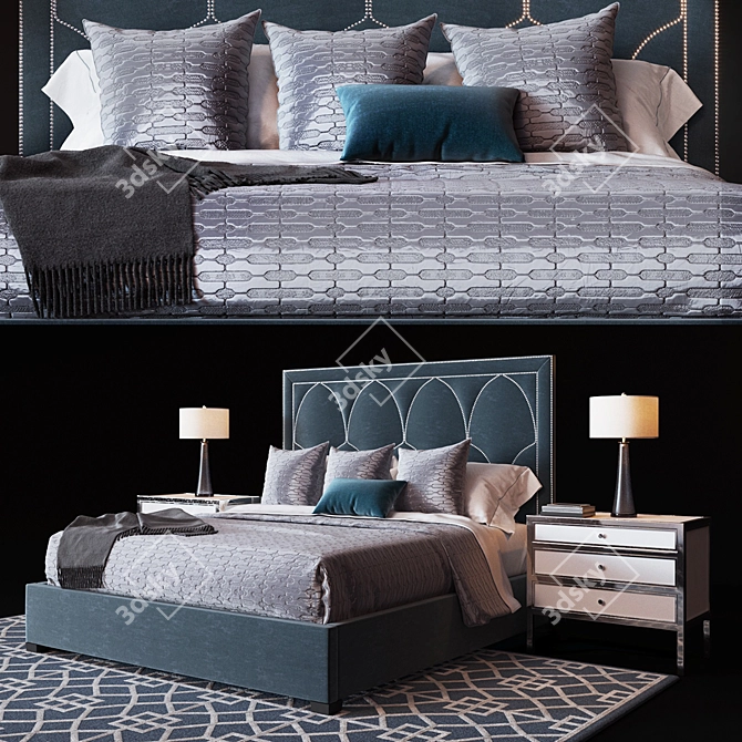 Regal Upholstered King Bed 3D model image 1