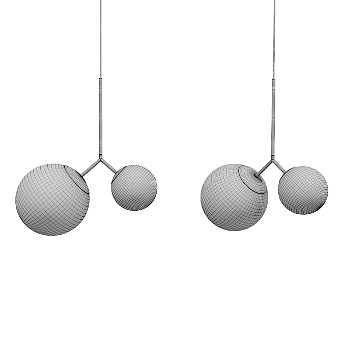 Modern design Double ceiling lamp 3D model image 2