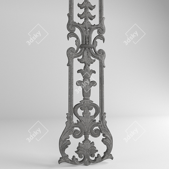 Classic Iron Baluster 3D model image 3