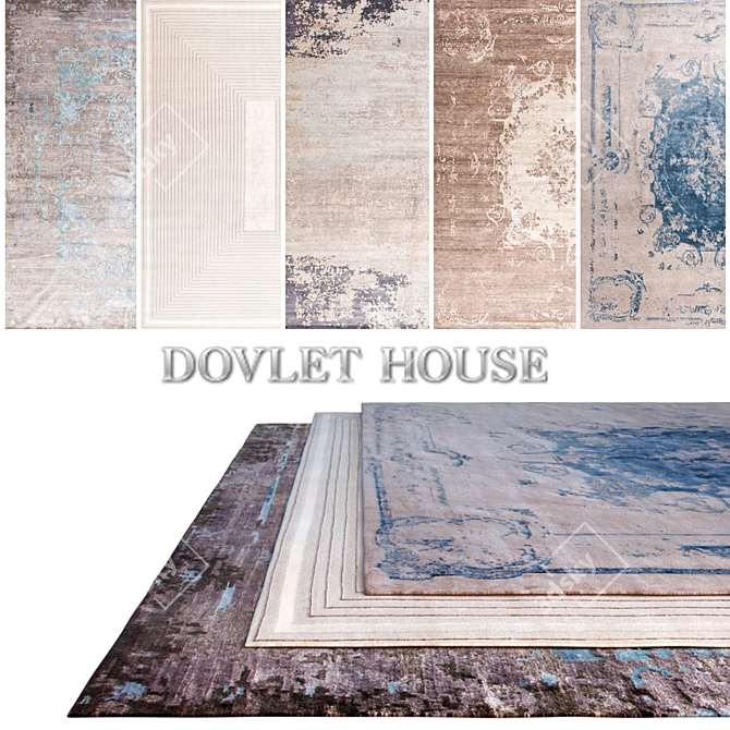 Luxurious Carpets by DOVLET HOUSE (Set of 5) 3D model image 1