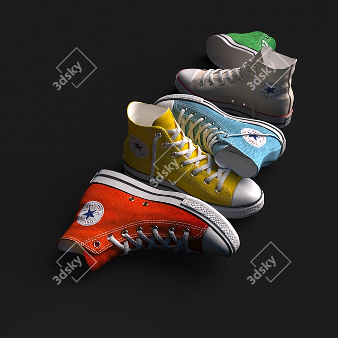 Classic Converse Sneakers 3D model image 1