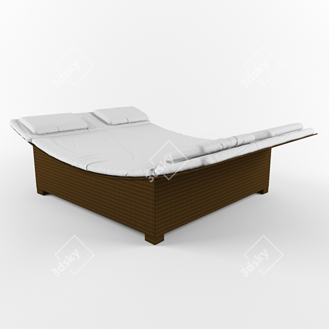 Rattan Lounger: Ultimate Comfort 3D model image 1