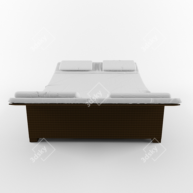 Rattan Lounger: Ultimate Comfort 3D model image 2