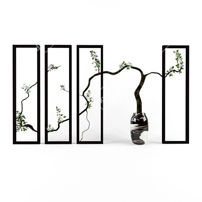 Artificial Plant & Frame 3D model image 1