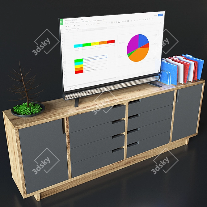 Modern Office Meeting Room Set 3D model image 3