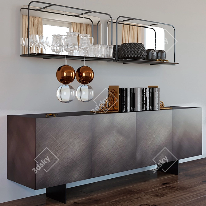 Arizona Cattelanitalia: Elegant shelving and storage solution 3D model image 1