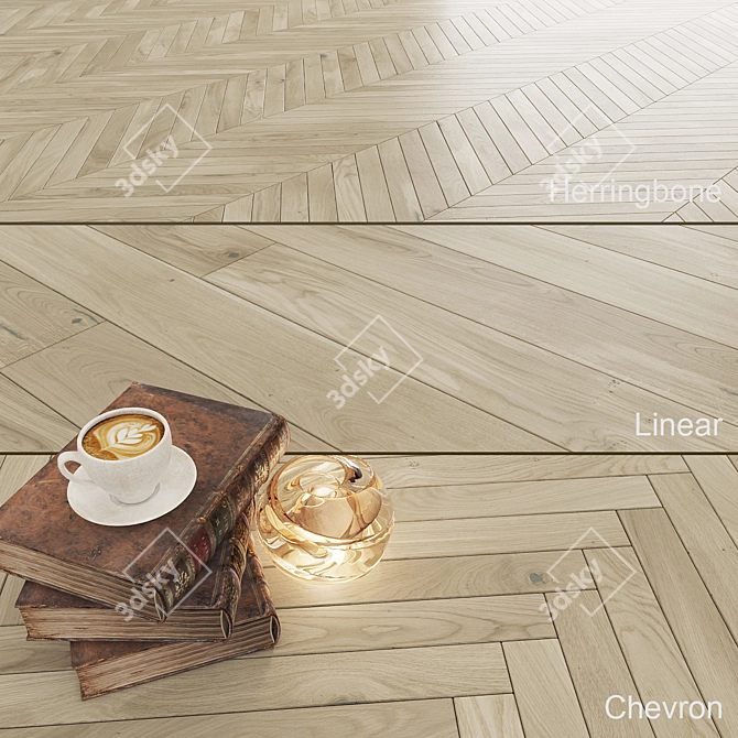 Title: Grande Oak Biscuits: Textured, Versatile Parquet 3D model image 1