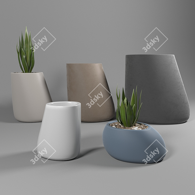 Vondom Stones: Stylish Flower Pots 3D model image 1