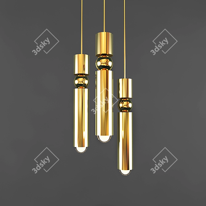 Luxurious Golden Chandelier 3D model image 1