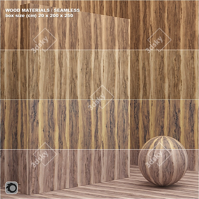 Seamless Wood/Veneer/Slab Set - 24-Piece Collection 3D model image 1