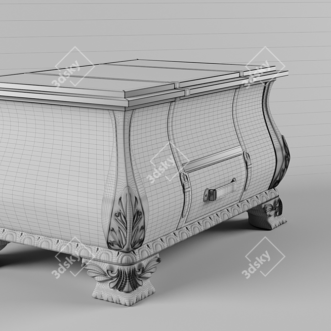 Vintage World Map Cocktail Trunk 3D model image 3