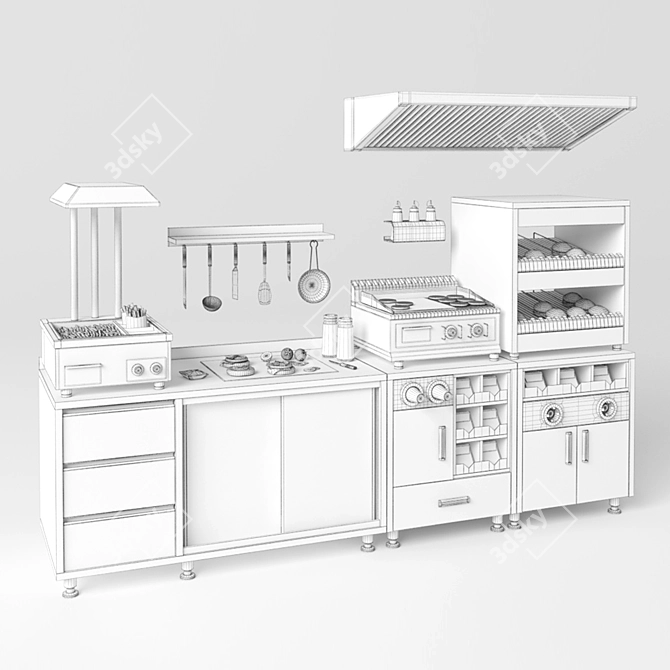 Orest Fast Food Equipment: Tumblers, Fry Marmite, Fryer, Hot Display 3D model image 3