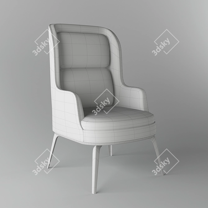 Sleek Modern Armchair: 3DMax 2014 Model 3D model image 2