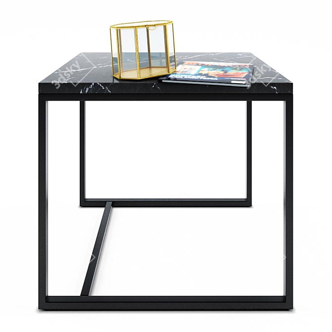 Copenhagen Black Marble Coffee Table 3D model image 1