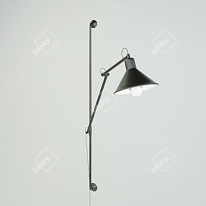 Foldable Black Iron Sconce 3D model image 1