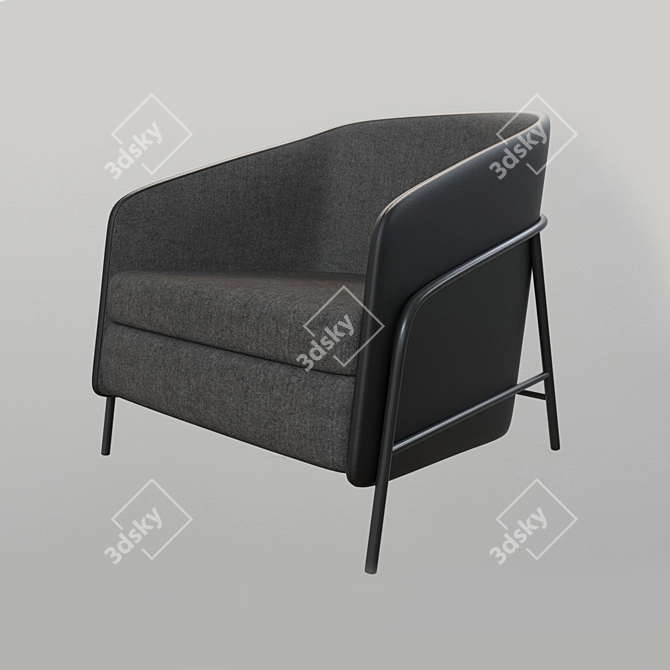 Luxury Shell Armchair: Fine Details & Texture 3D model image 1