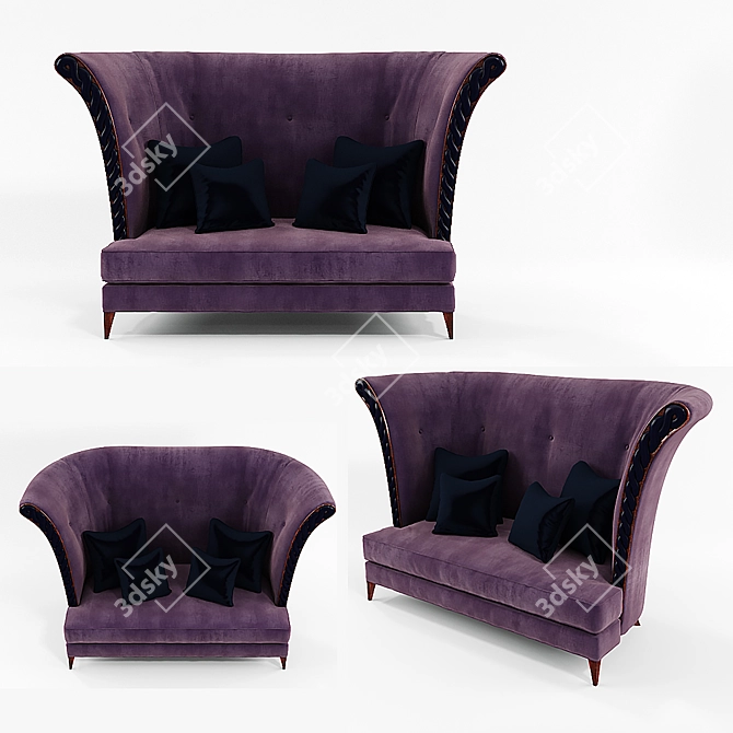 Luxurious Lagerfeld Sofa: Iconic Elegance 3D model image 1