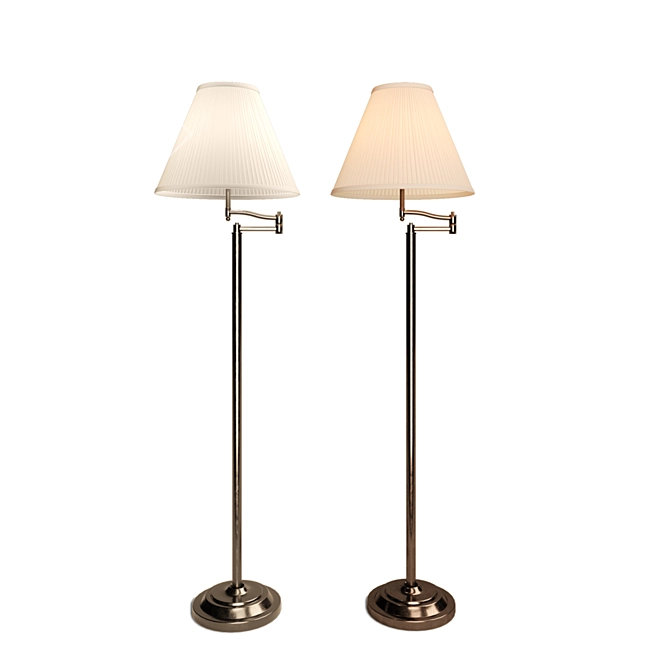 Modern Chrome Floor Lamp 3D model image 1