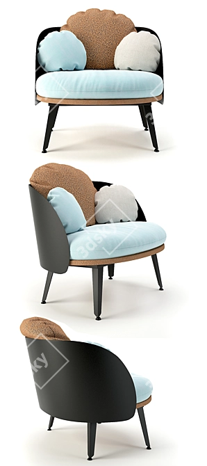 Nubilo Colors Armchair: Modern & Vibrant Addition to Any Space 3D model image 2