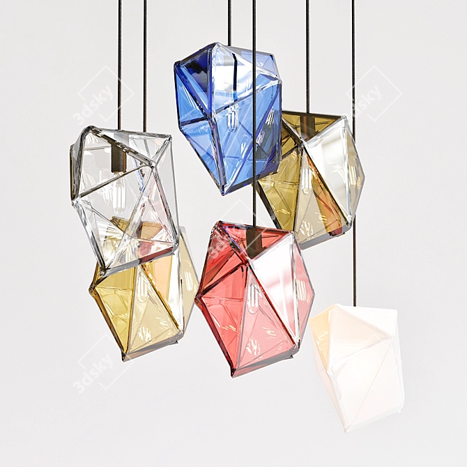 Rock Crystal Suspension Light 3D model image 1