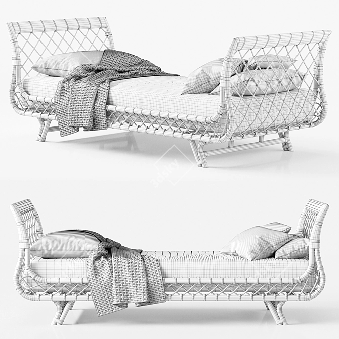 Serena & Lily Avalon Rattan Daybed 3D model image 3