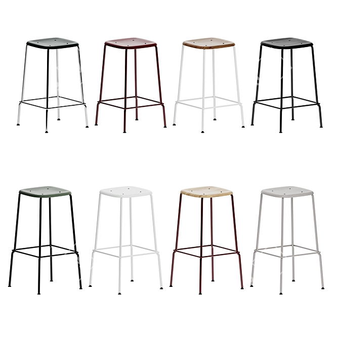 Hay Soft Edge P30 Stool - Modern Design, Vibrant Colors 3D model image 2