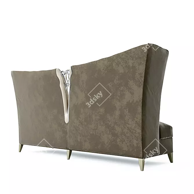 Elegant Camellia Shelter Sofa 3D model image 3
