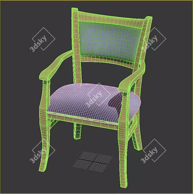 Elegant Chester Chair 3D model image 2